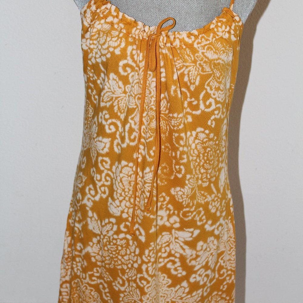 Lucky Brand Gold Floral Long Top Floral Design